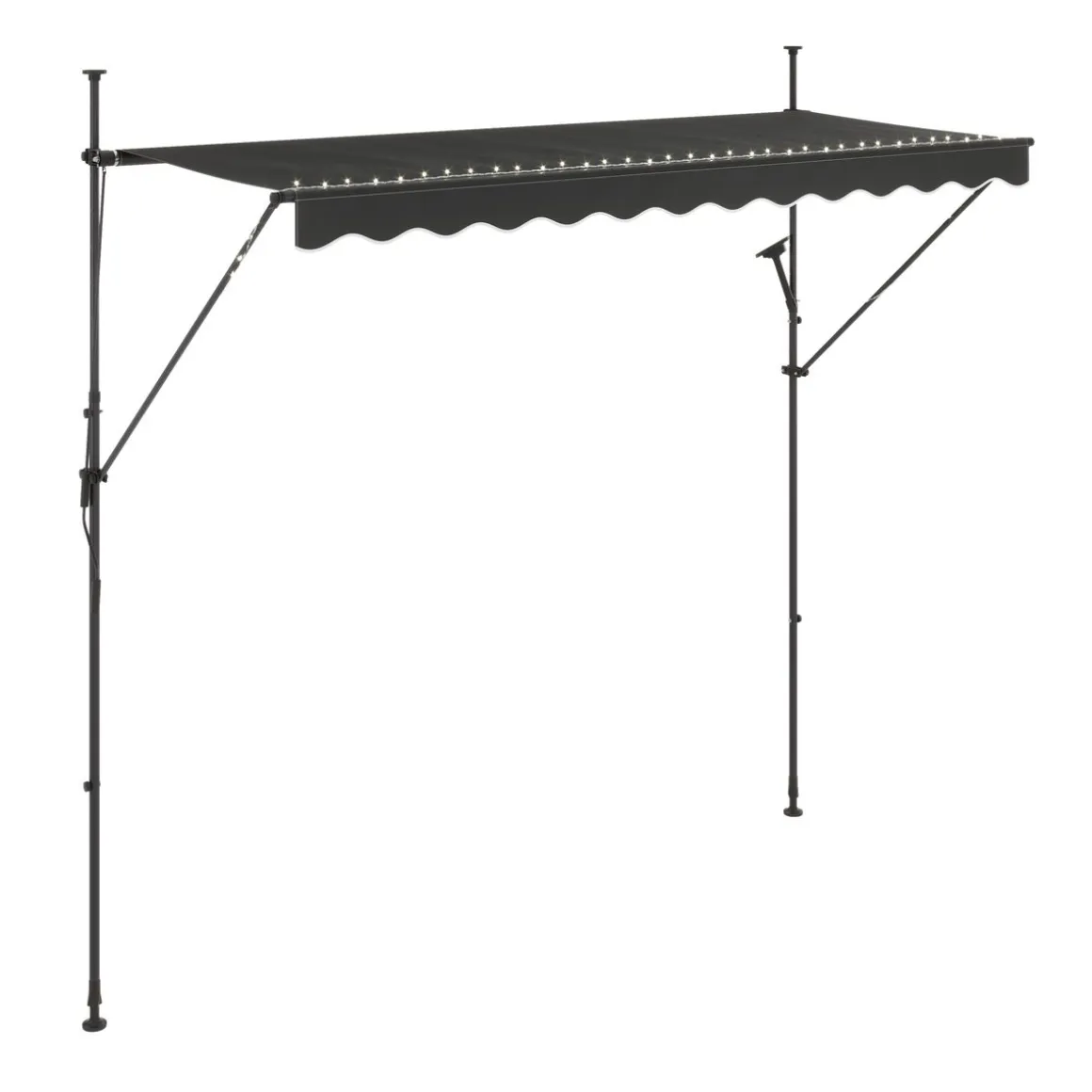 Balkonmarkise mit LED 300 x 150 cm anthrazit