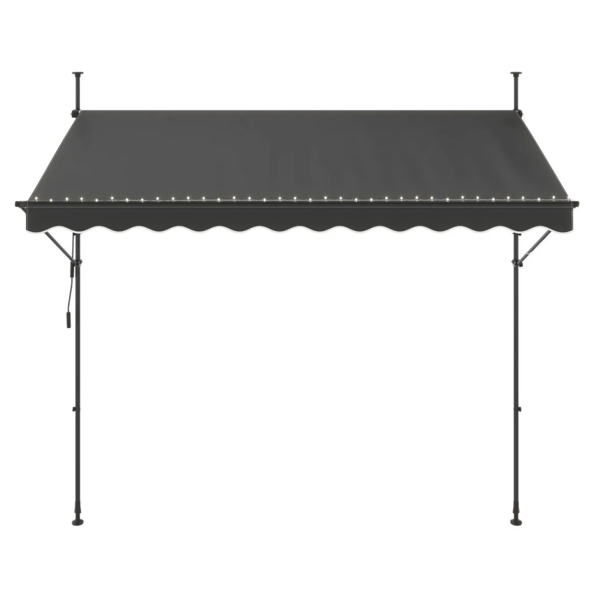 Balkonmarkise mit LED 300 x 150 cm anthrazit