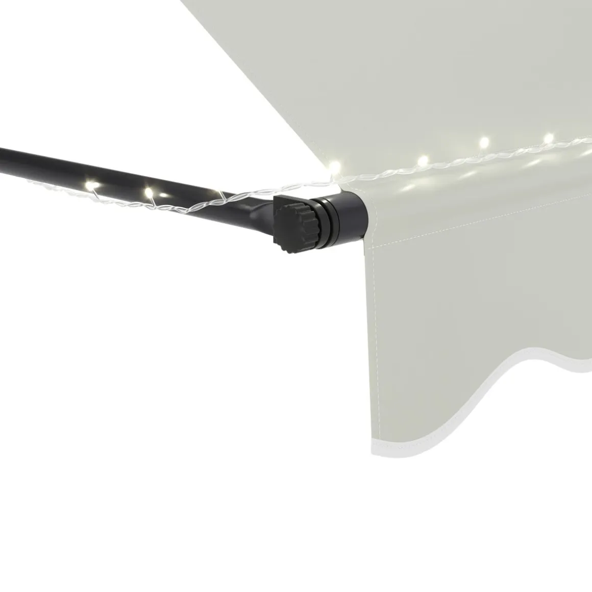 Balkonmarkise mit LED 300 x 150 cm beige