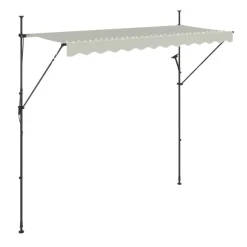 Balkonmarkise mit LED 300 x 150 cm beige
