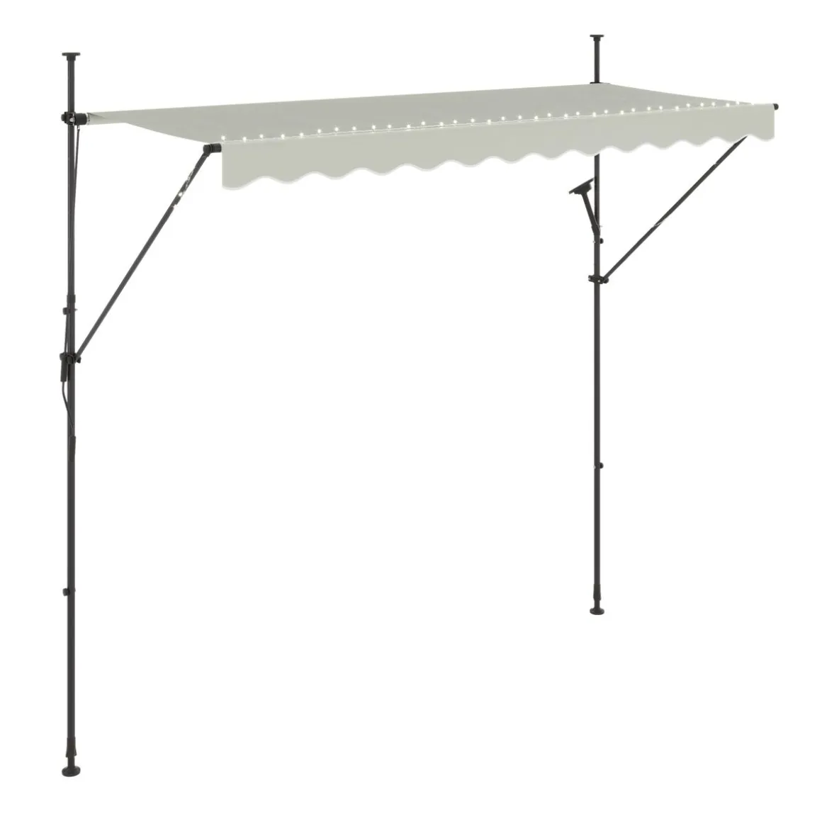 Balkonmarkise mit LED 300 x 150 cm beige
