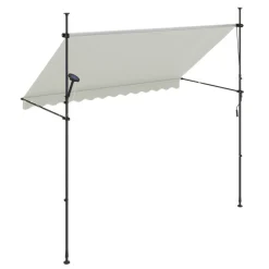 Balkonmarkise mit LED 300 x 150 cm beige