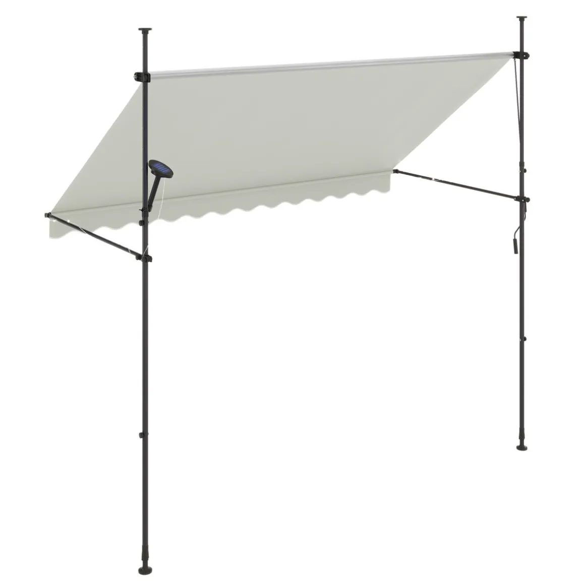 Balkonmarkise mit LED 300 x 150 cm beige