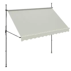 Balkonmarkise mit LED 300 x 150 cm beige