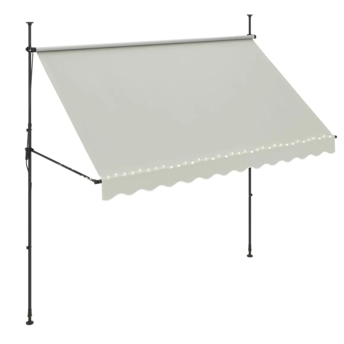 Balkonmarkise mit LED 300 x 150 cm beige