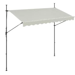 Balkonmarkise mit LED 300 x 150 cm beige