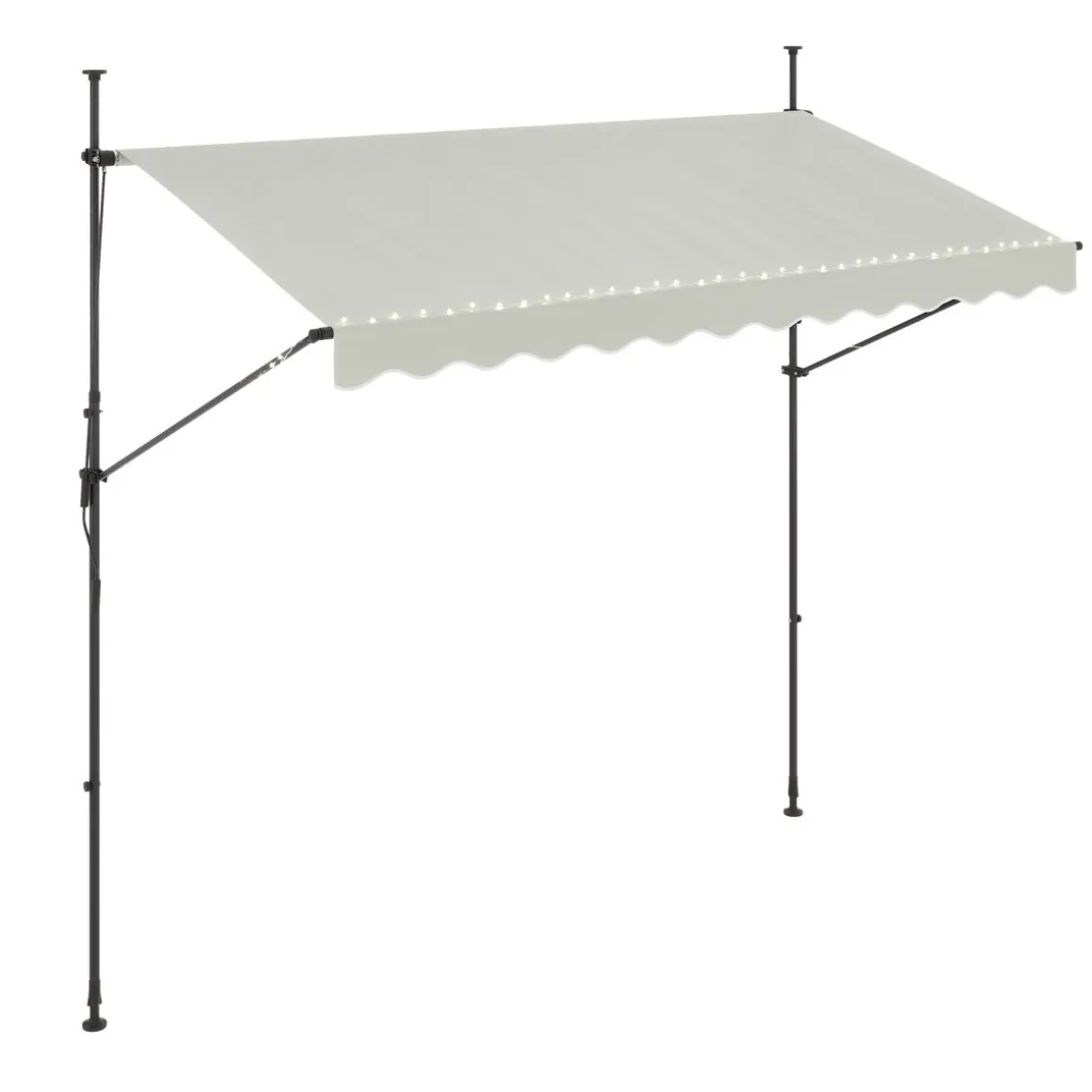 Balkonmarkise mit LED 300 x 150 cm beige