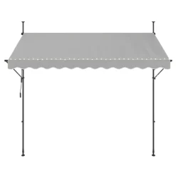 Balkonmarkise mit LED 300 x 150 cm grau