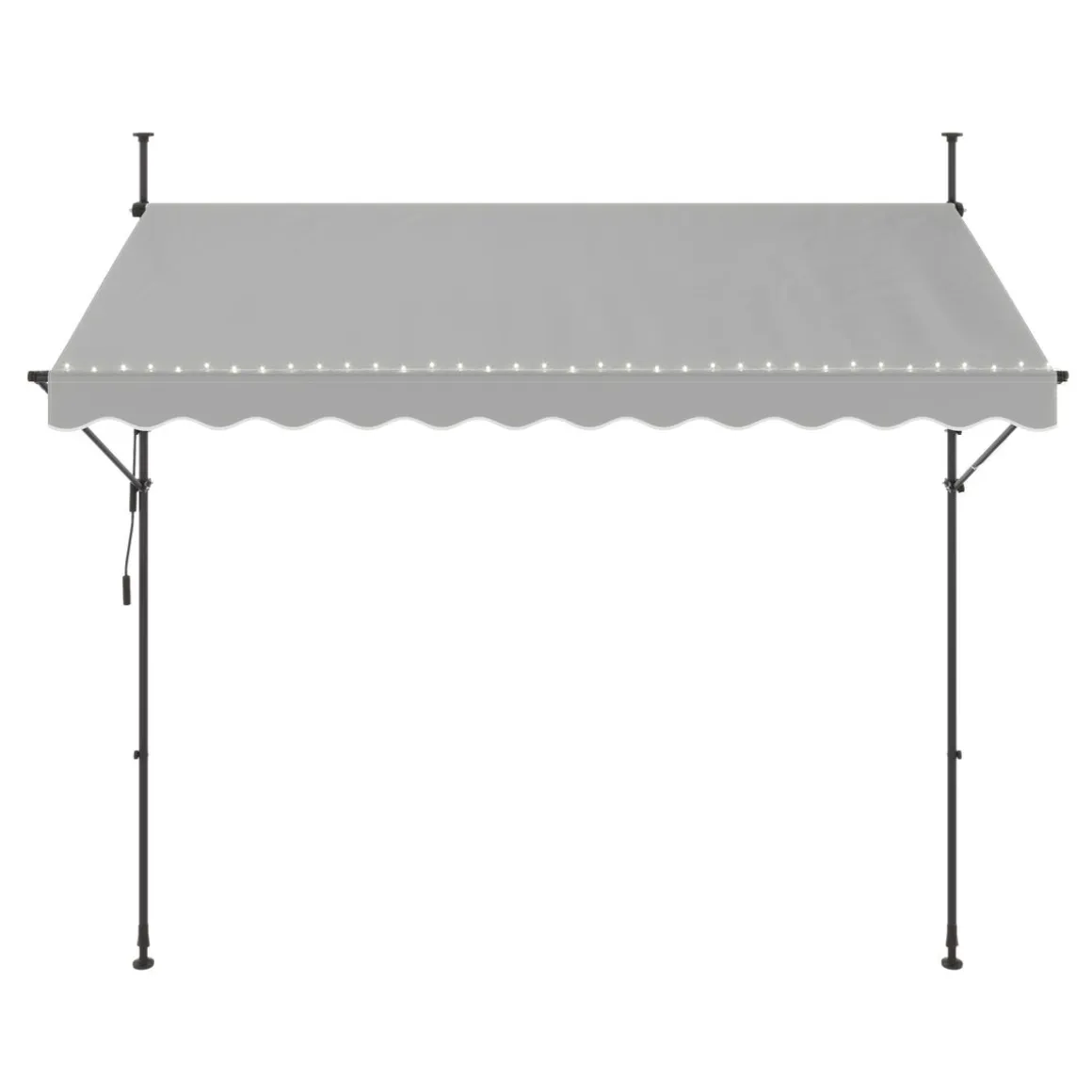 Balkonmarkise mit LED 300 x 150 cm grau