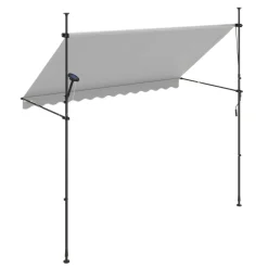 Balkonmarkise mit LED 300 x 150 cm grau