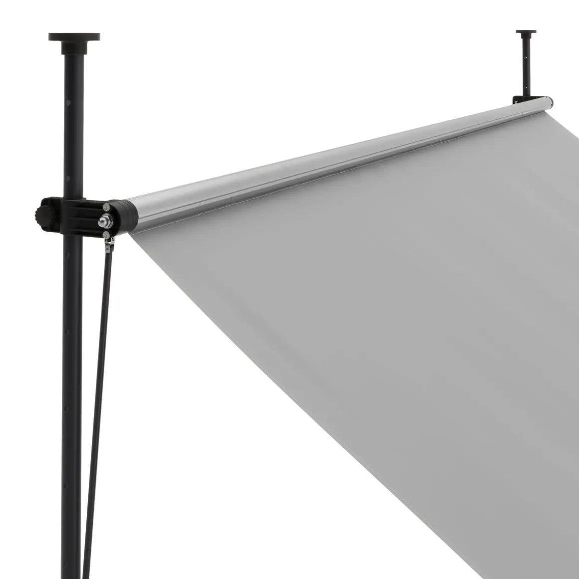Balkonmarkise mit LED 300 x 150 cm grau