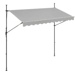 Balkonmarkise mit LED 300 x 150 cm grau