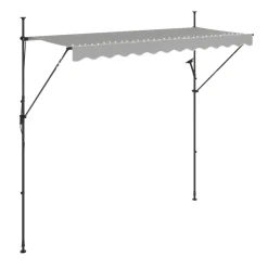 Balkonmarkise mit LED 300 x 150 cm grau
