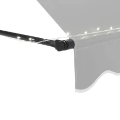 Balkonmarkise mit LED 300 x 150 cm grau