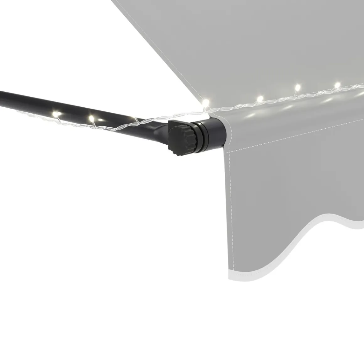 Balkonmarkise mit LED 300 x 150 cm grau