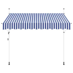 Balkonmarkise 300 x 120 cm blau/weiss