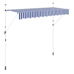 Balkonmarkise 300 x 120 cm blau/weiss