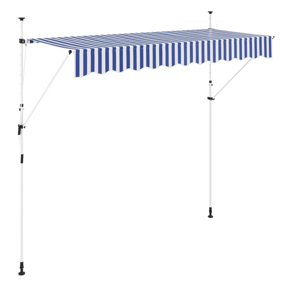 Balkonmarkise 300 x 120 cm blau/weiss