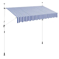 Balkonmarkise 300 x 120 cm blau/weiss