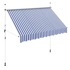 Balkonmarkise 300 x 120 cm blau/weiss