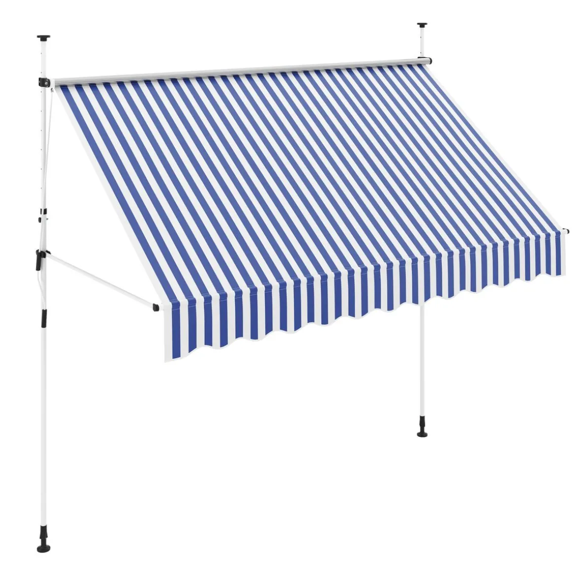 Balkonmarkise 300 x 120 cm blau/weiss