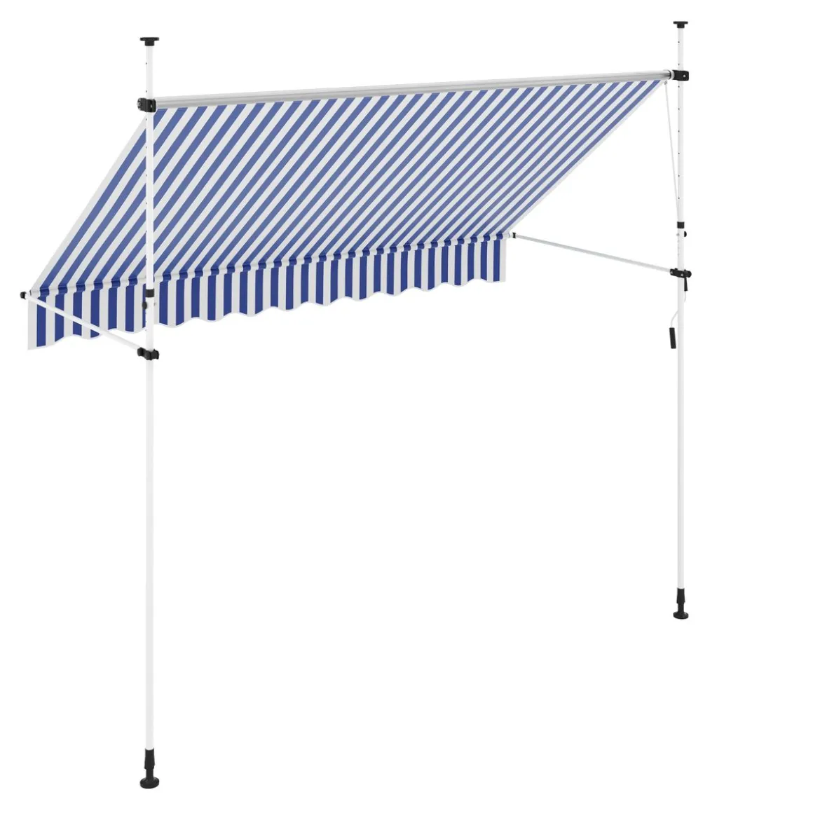 Balkonmarkise 300 x 120 cm blau/weiss