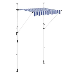 Balkonmarkise 150 x 150 cm blau/weiss