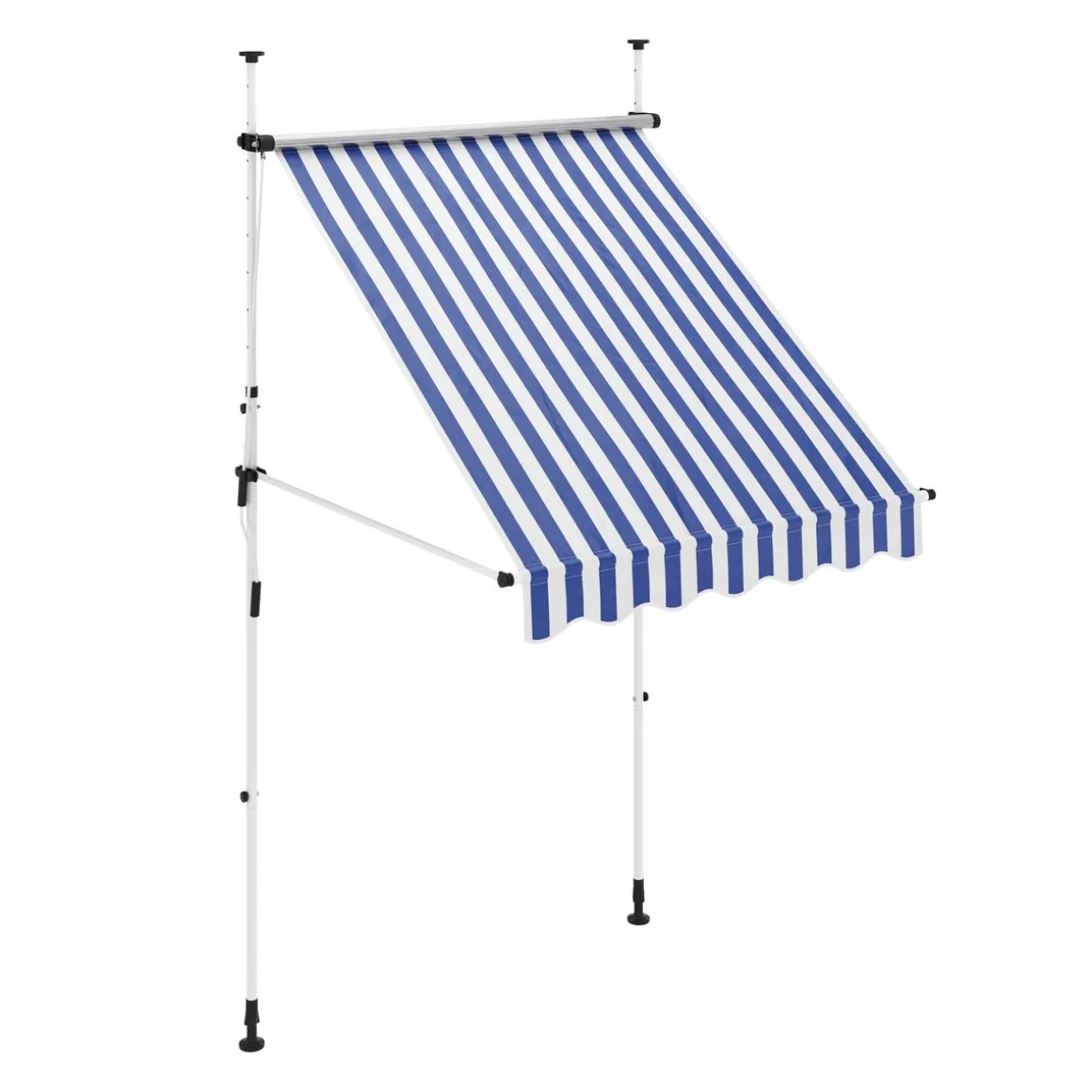 Balkonmarkise 150 x 150 cm blau/weiss