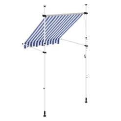 Balkonmarkise 150 x 150 cm blau/weiss