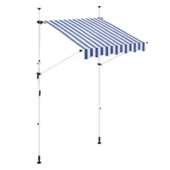 Balkonmarkise 150 x 150 cm blau/weiss