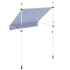 Balkonmarkise 200 x 120 cm blau/weiss