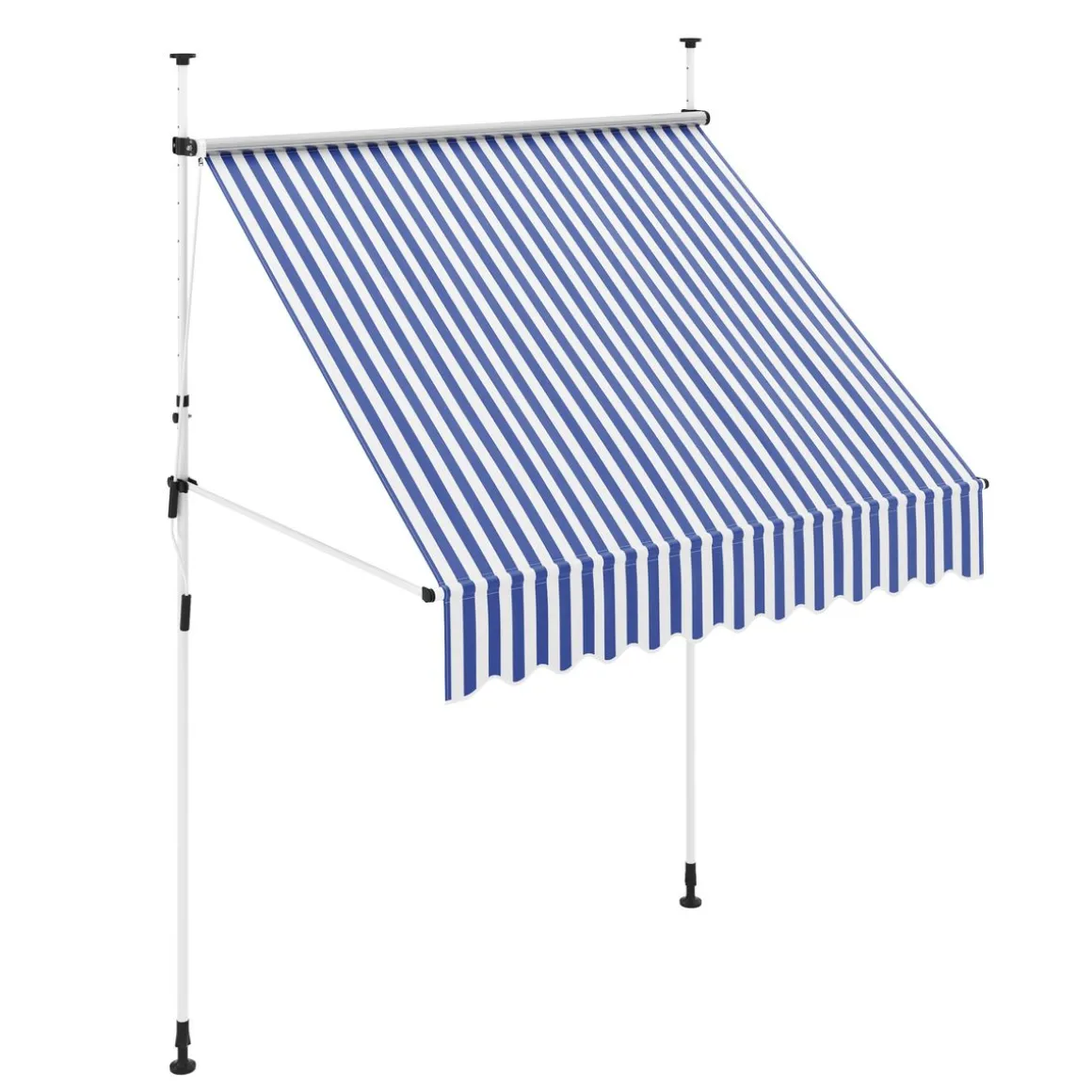 Balkonmarkise 200 x 120 cm blau/weiss