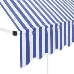 Balkonmarkise 200 x 120 cm blau/weiss