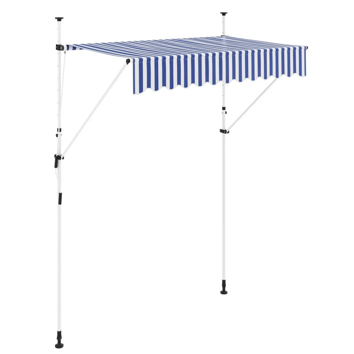 Balkonmarkise 200 x 120 cm blau/weiss
