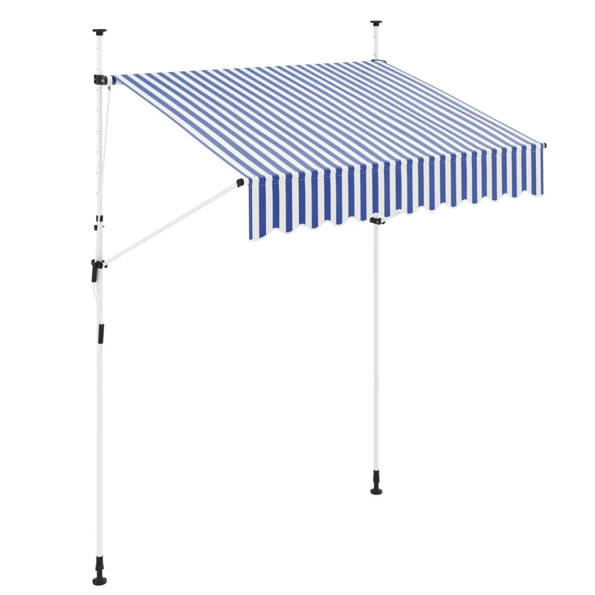 Balkonmarkise 200 x 120 cm blau/weiss