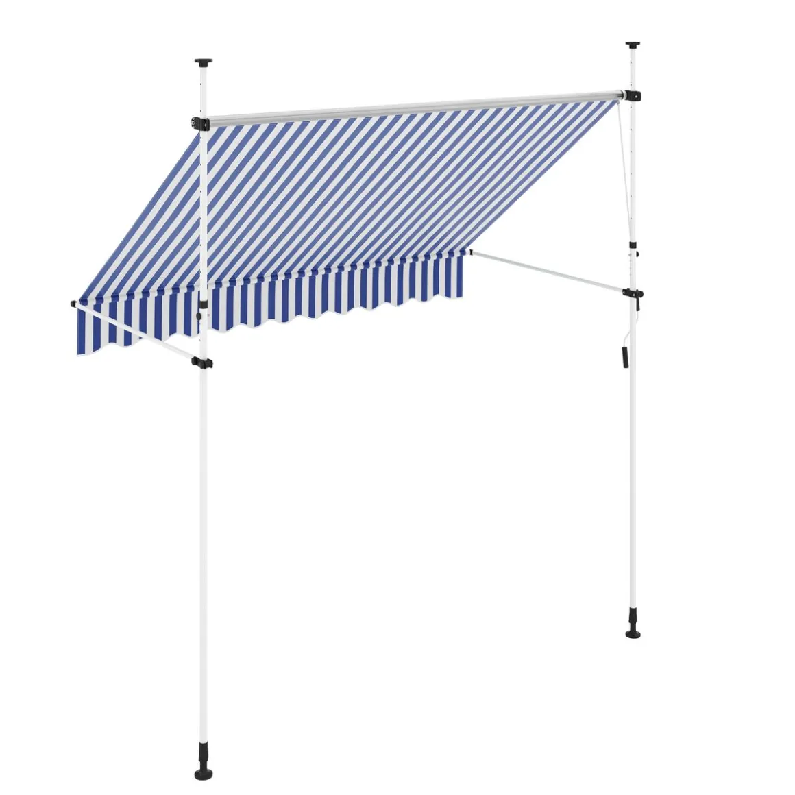 Balkonmarkise 250 x 120 cm blau/weiss