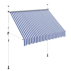 Balkonmarkise 250 x 120 cm blau/weiss