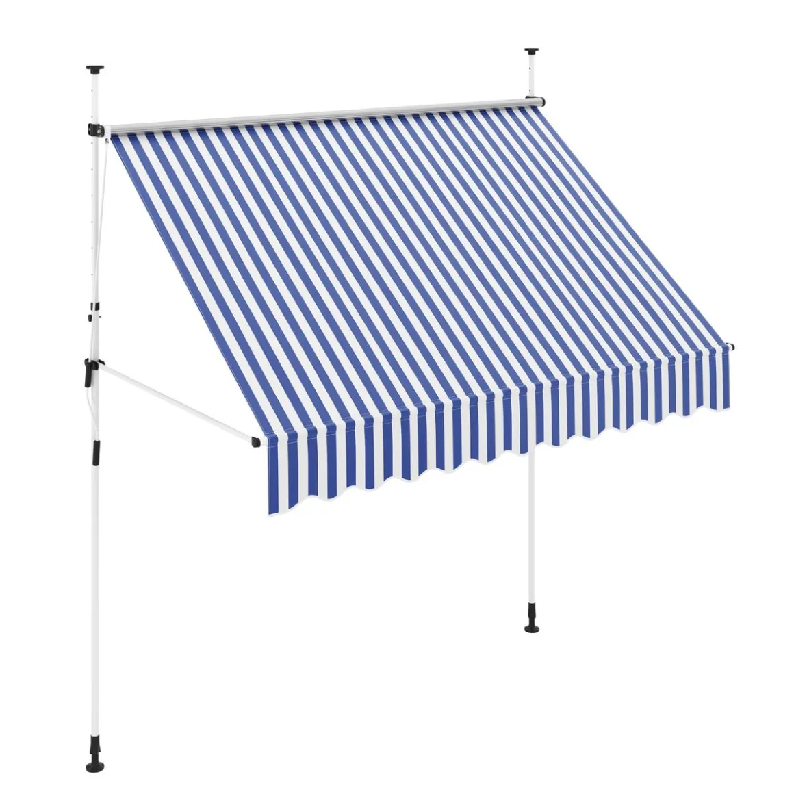 Balkonmarkise 250 x 120 cm blau/weiss