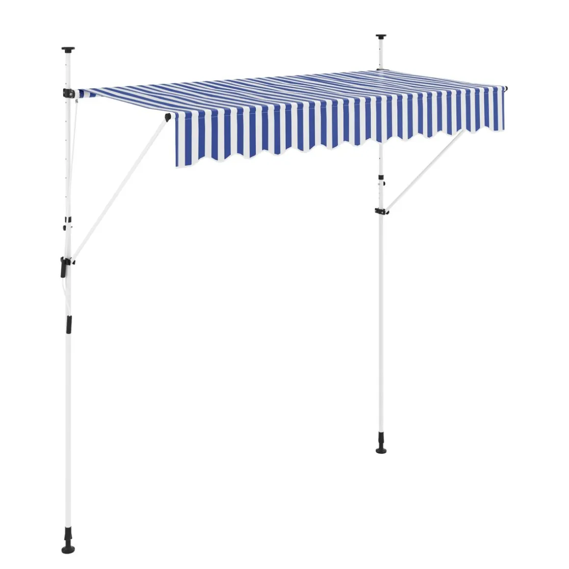 Balkonmarkise 250 x 120 cm blau/weiss