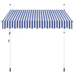 Balkonmarkise 250 x 120 cm blau/weiss
