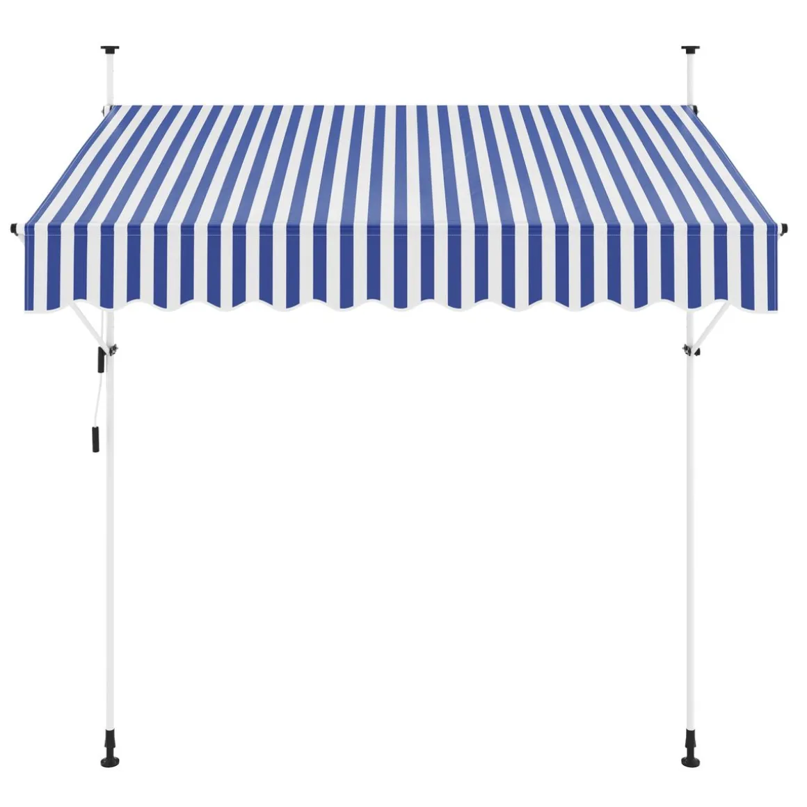 Balkonmarkise 250 x 120 cm blau/weiss
