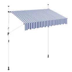 Balkonmarkise 250 x 120 cm blau/weiss