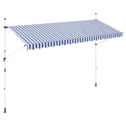 Balkonmarkise 400 x 150 cm blau/weiss