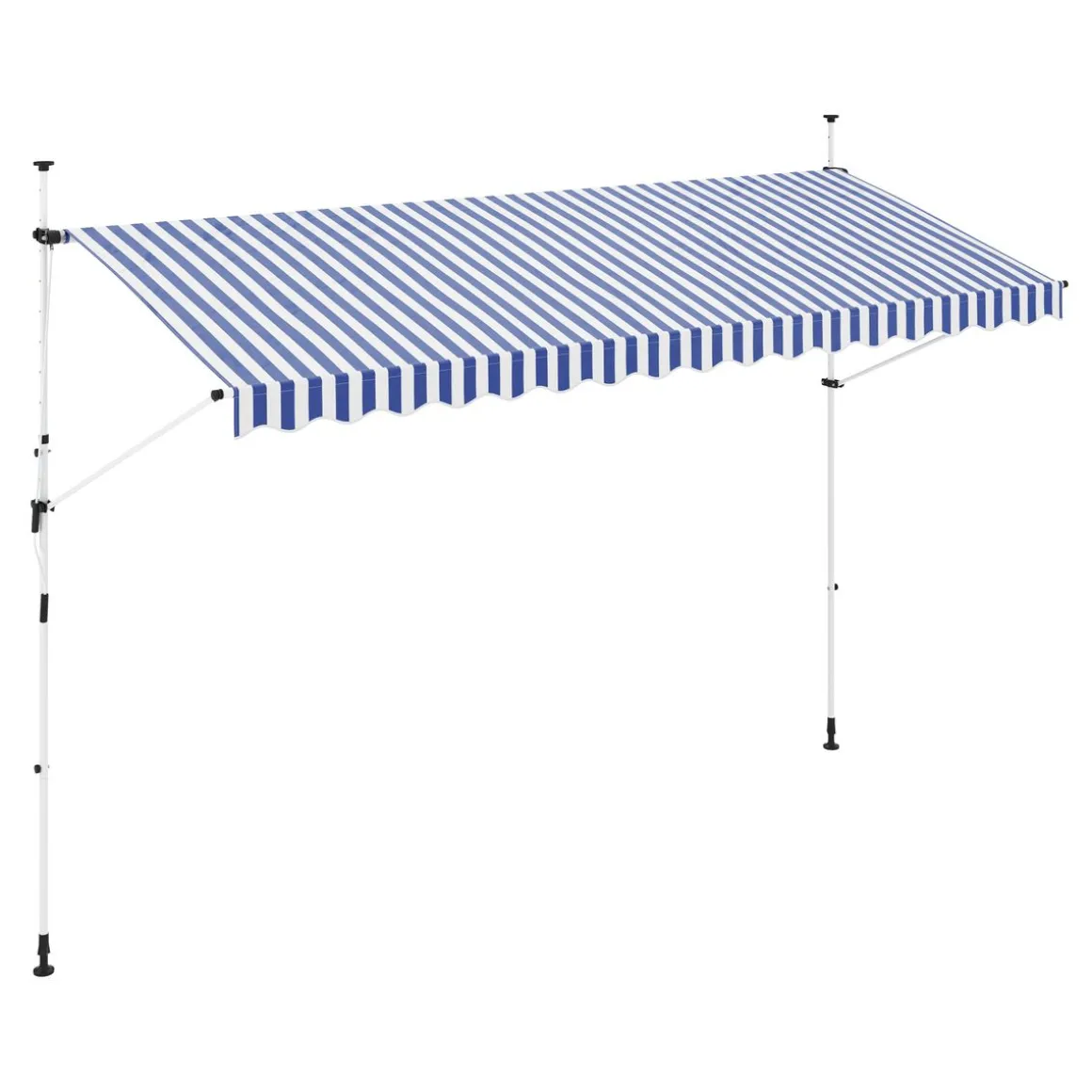 Balkonmarkise 400 x 150 cm blau/weiss