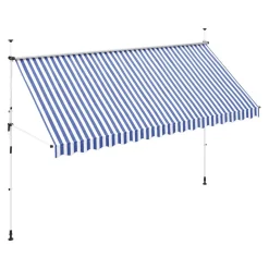 Balkonmarkise 400 x 150 cm blau/weiss