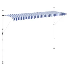 Balkonmarkise 400 x 150 cm blau/weiss