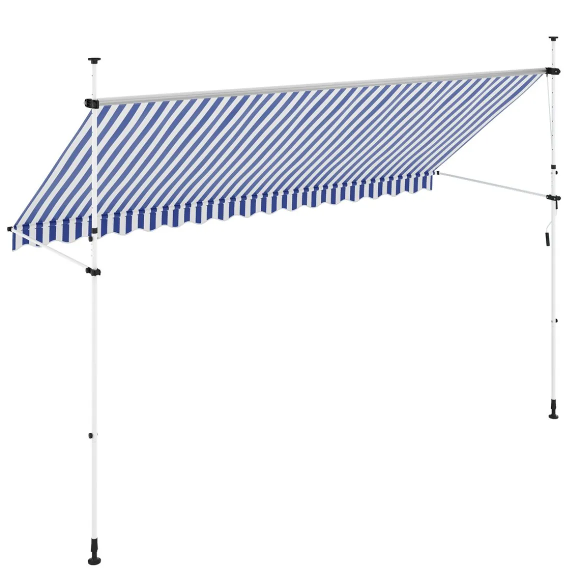 Balkonmarkise 400 x 150 cm blau/weiss