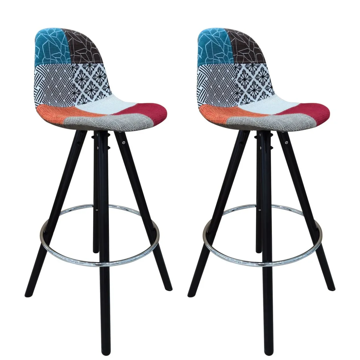 Barhocker AMALIA 2er Set bunt/schwarz | GONSER.CH