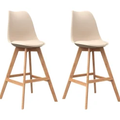 Barhocker AMELIA 2er Set beige