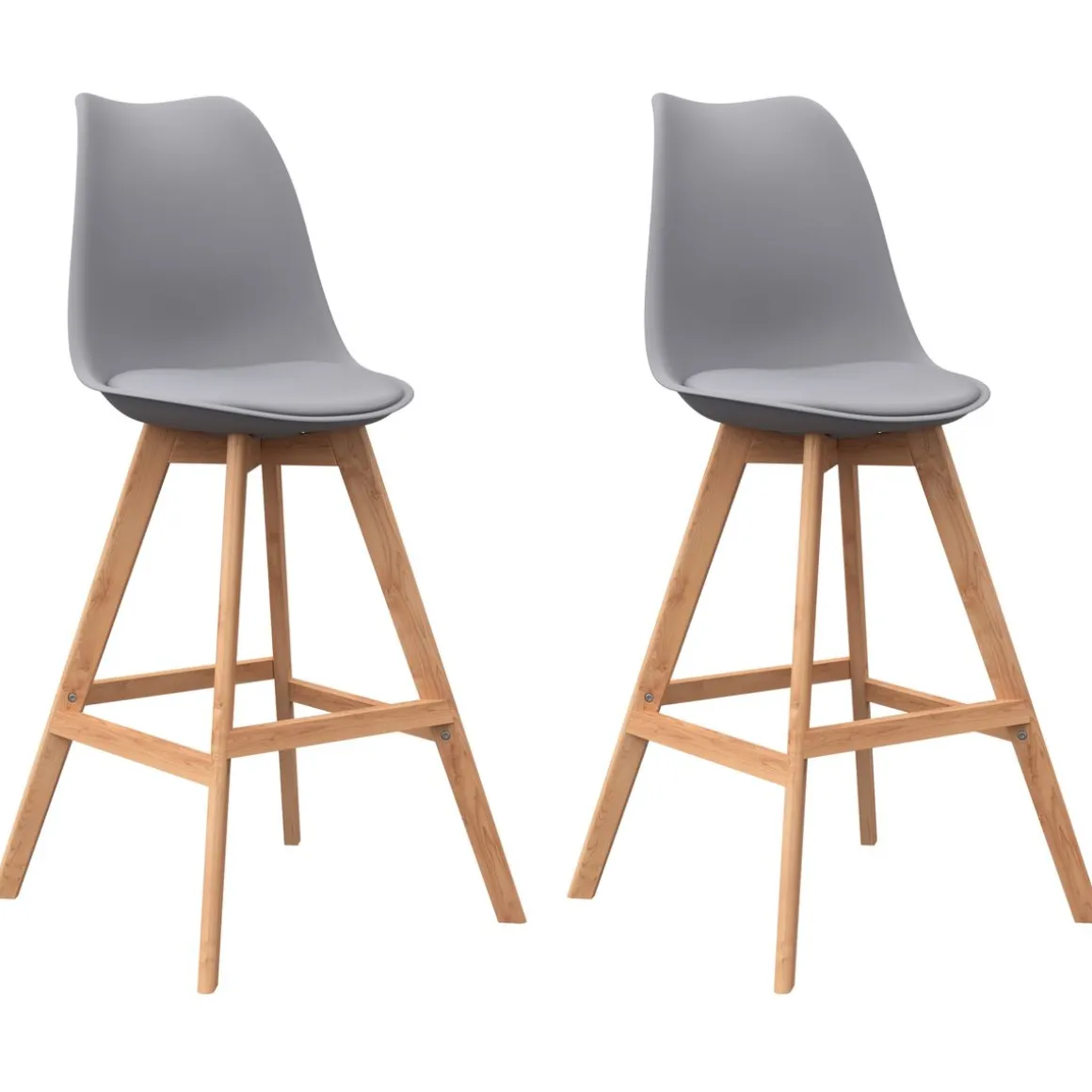 Barhocker AMELIA 2er Set grau